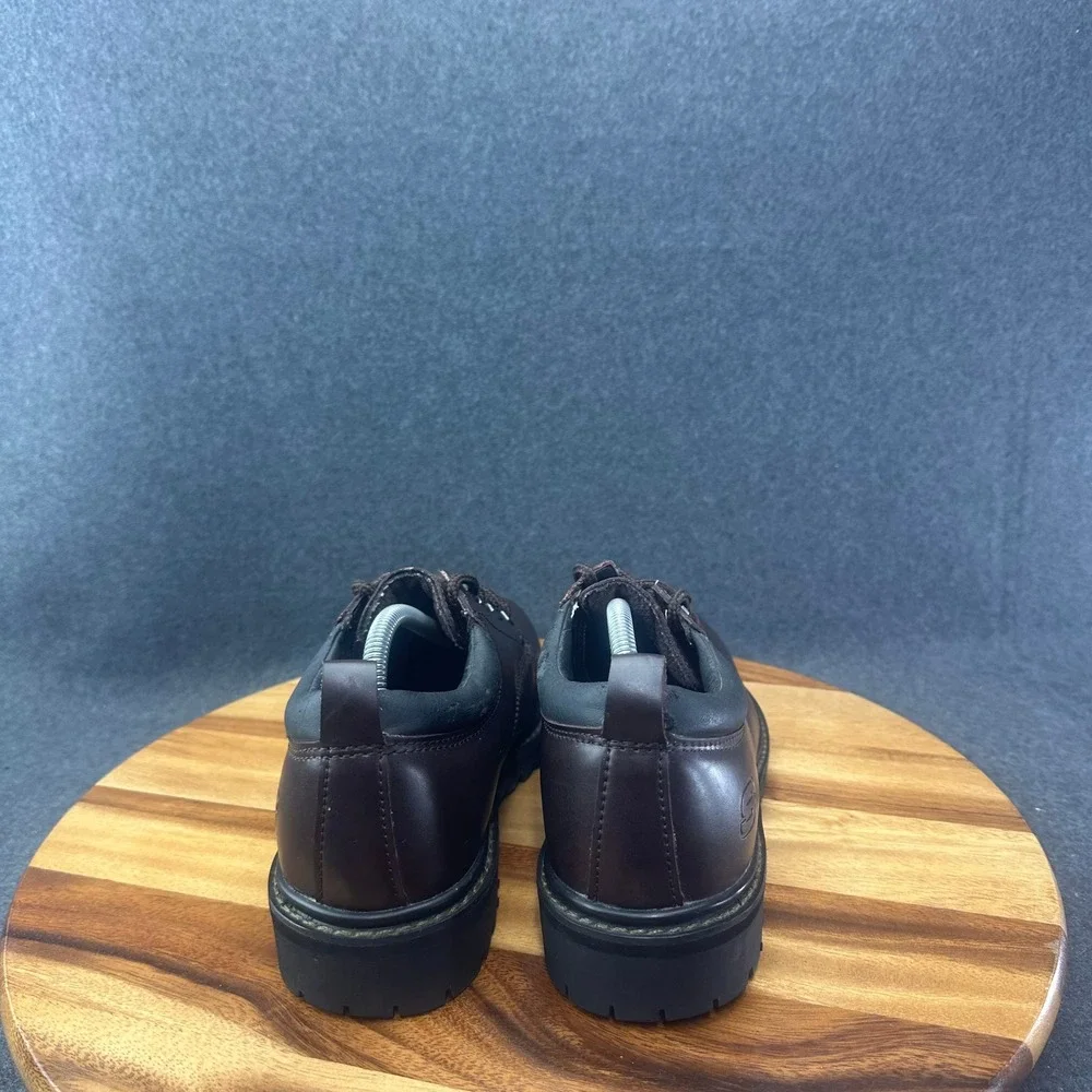 Skechers Men's Alley Cats Oxford Lace Up Work Shoes Brown Leather 7111 Sz 9 Y2K